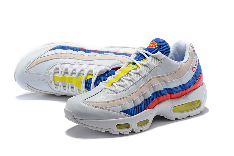 2018 Women Nike Air Max 95 White Blue Red Yellow Shoes